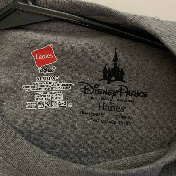 DISNEY PARKS x HANES Grey Walt Disney World Original Graphic T-Shirt - Picture 4 of 4